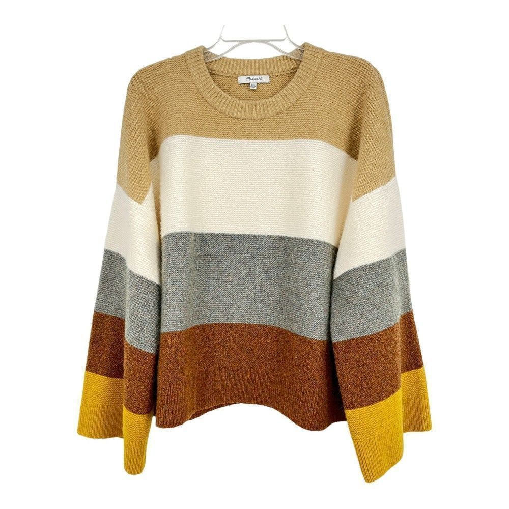 Madewell Andria Striped Pullover Sweater Coziest Yarn Women 2XL